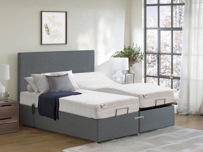 MiBed King Size - CLEARANCE STOCK - Kensington Grey Ealing Headboard with Bramber Adjustable Bed