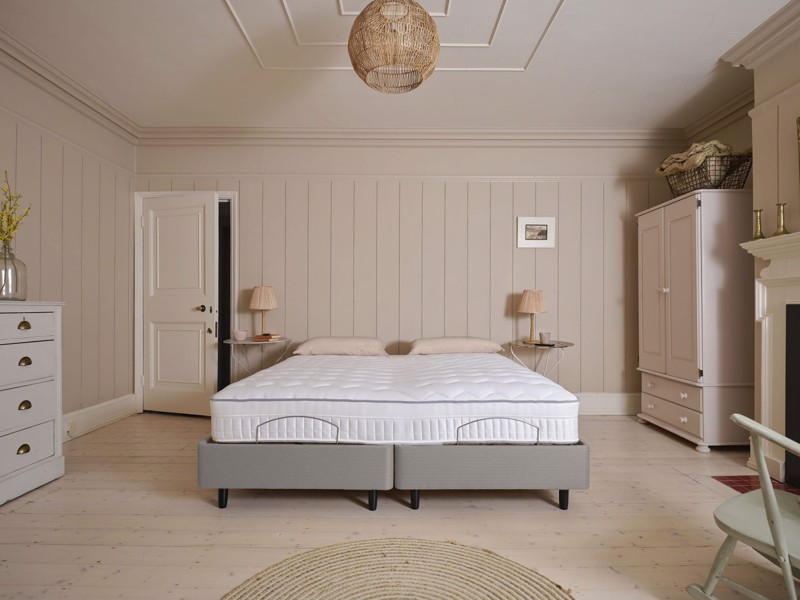 Sleepeezee Double Size - CLEARANCE STOCK - Tweed Grey Kingham Deluxe Adjustable Bed