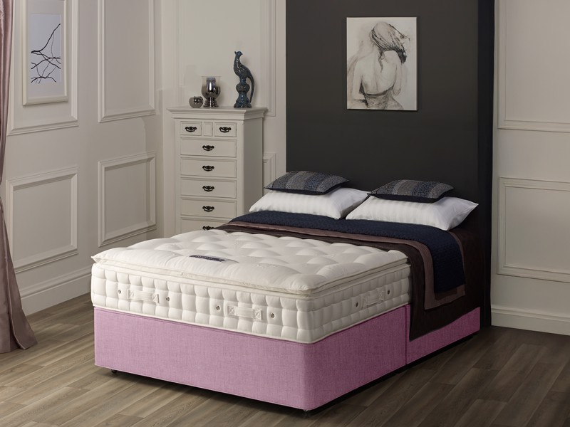 Hypnos King Size - CLEARANCE STOCK - Luxor Comfort Supreme Brooklyn Lilac Fabric Divan Bed