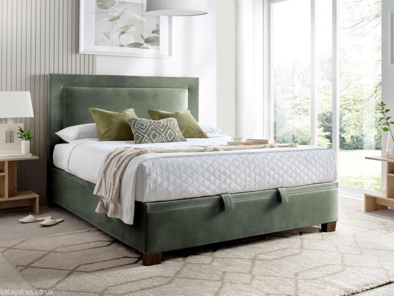 Land Of Beds Grover Green Fabric Ottoman Bed