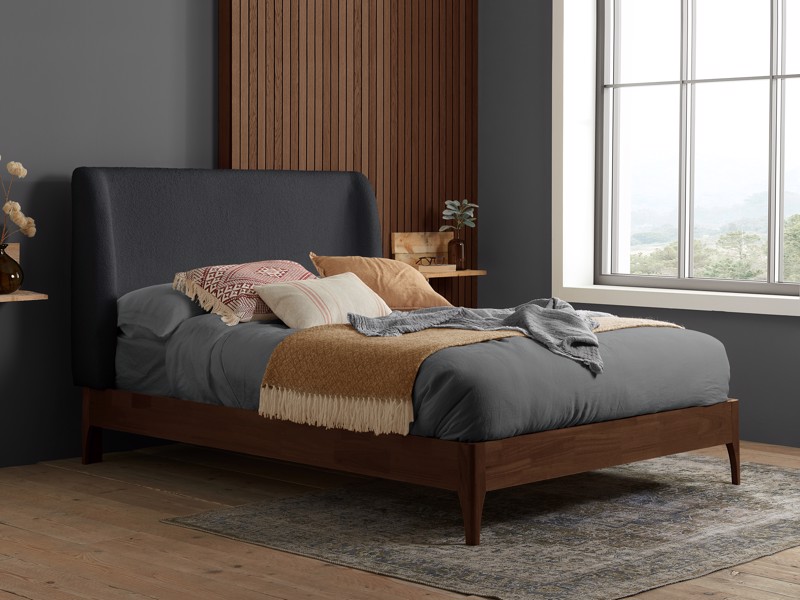 Land Of Beds Marla Grey Fabric Bed Frame