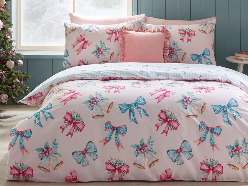 Catherine Lansfield Christmas Bows & Bells Duvet Cover Set