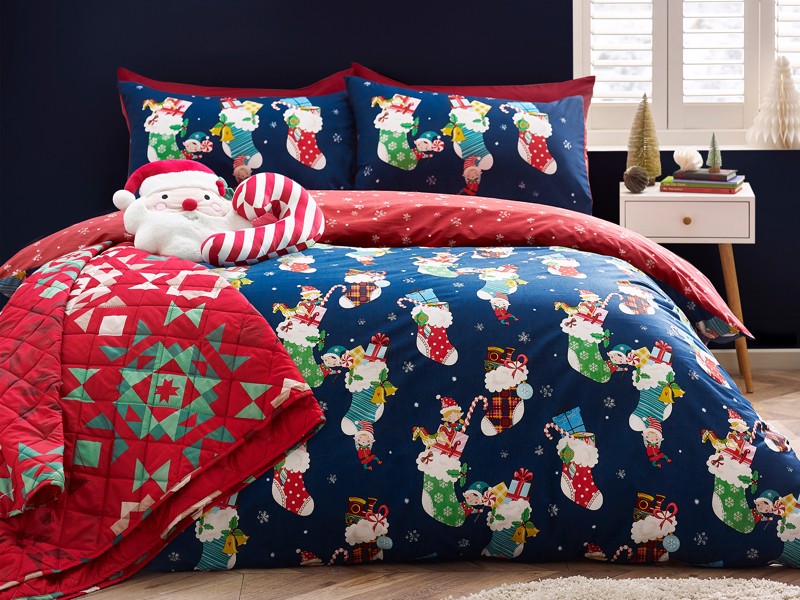Catherine Lansfield Christmas Elves Duvet Cover Set