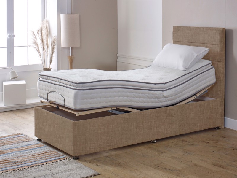 Adjust-A-Bed Adjustable Double Size - CLEARANCE STOCK - Linoso Sand Mayfair Luxury Pillowtop Adjustable Bed