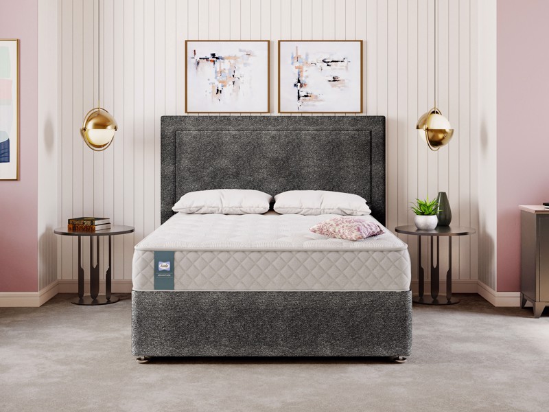 Sealy Small Double Size - CLEARANCE STOCK - Tweed Sable Hambleton Divan Bed