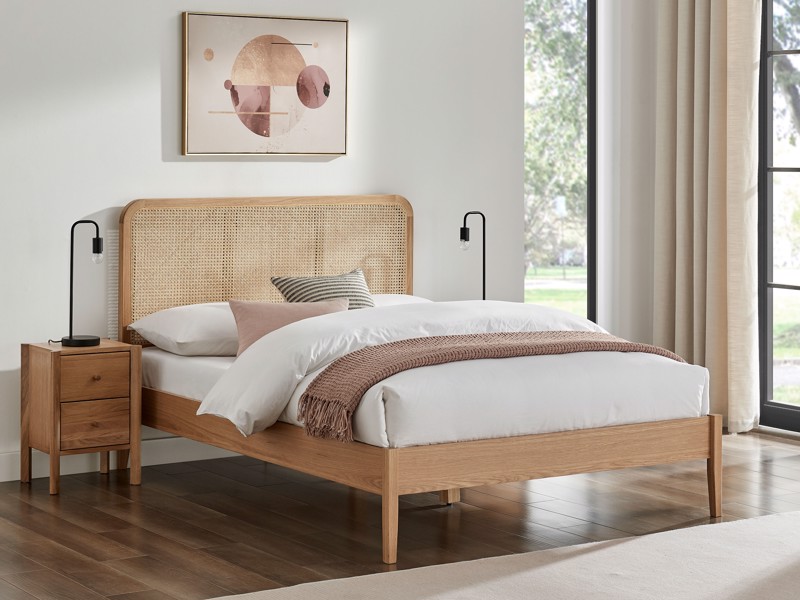 Land Of Beds Poppydale Rattan Oak Bed Frame