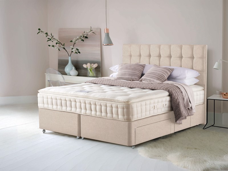 Hypnos King Size - CLEARANCE STOCK - Tweed Stone Premier Deluxe Divan Bed