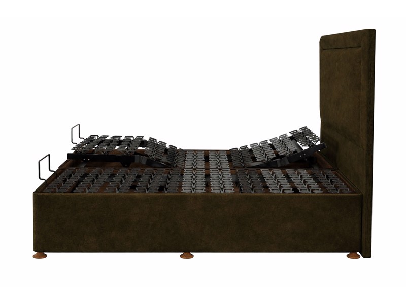 Tempur Adjustable Super King Size - CLEARANCE STOCK - Velvet Olive Southwold Headboard and Suffolk Disc Adjustable Bed