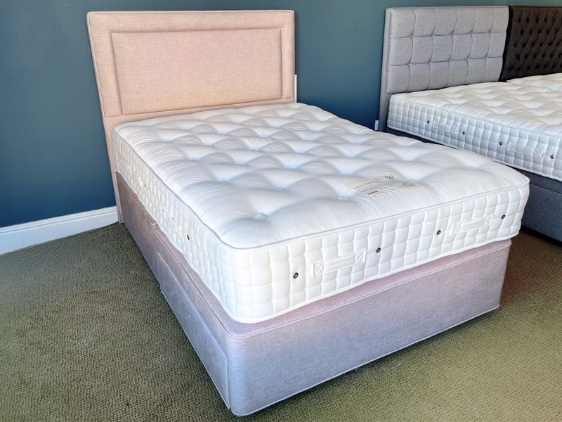 Hypnos Double Size - CLEARANCE - Ex-Showroom - Misty Moonstone Isobella Headboard And Eden Project Wild Cornwall Divan Bed