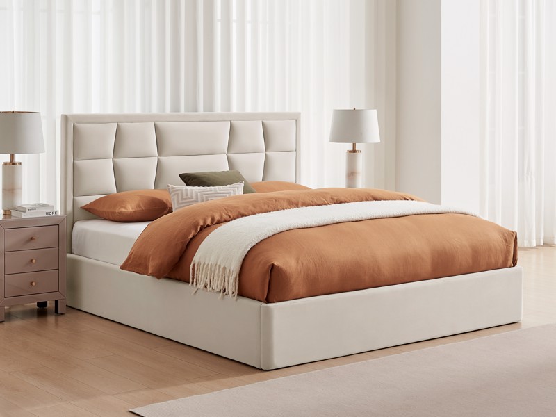 Land Of Beds Bloomhurst Natural Fabric Ottoman Bed