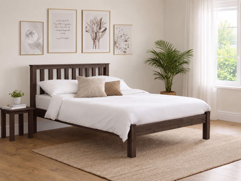 Land Of Beds Double Size - CLEARANCE STOCK - Gunstock Thornby Low Foot End Double Bed Frame