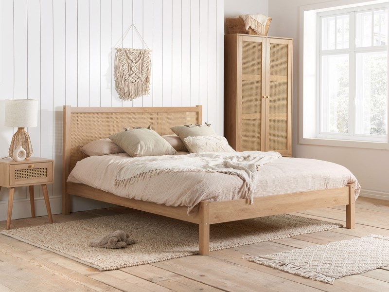Land Of Beds King Size - CLEARANCE STOCK - Balance Mattress and Marsaille Oak Wooden Bed Frame