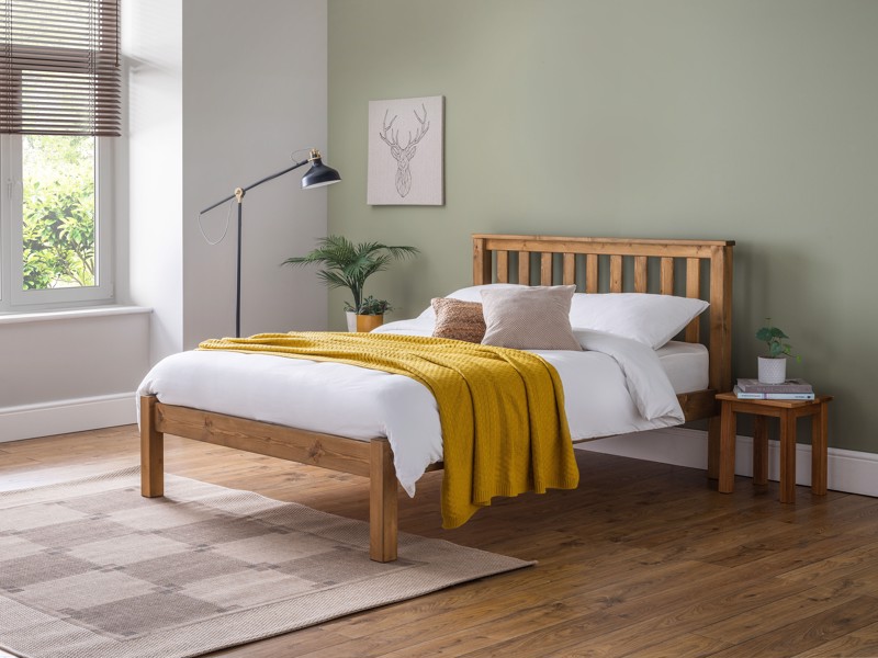 Land Of Beds Single Size - CLEARANCE STOCK - Light Oak Thornby Low Foot End Wooden Bed Frame