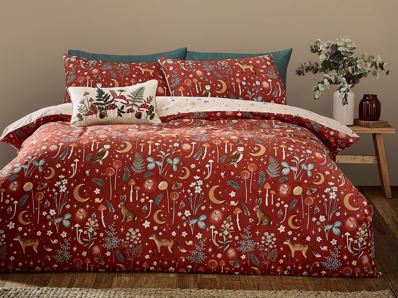 Catherine Lansfield Enchanted Twilight Burnt Orange Duvet Cover Set