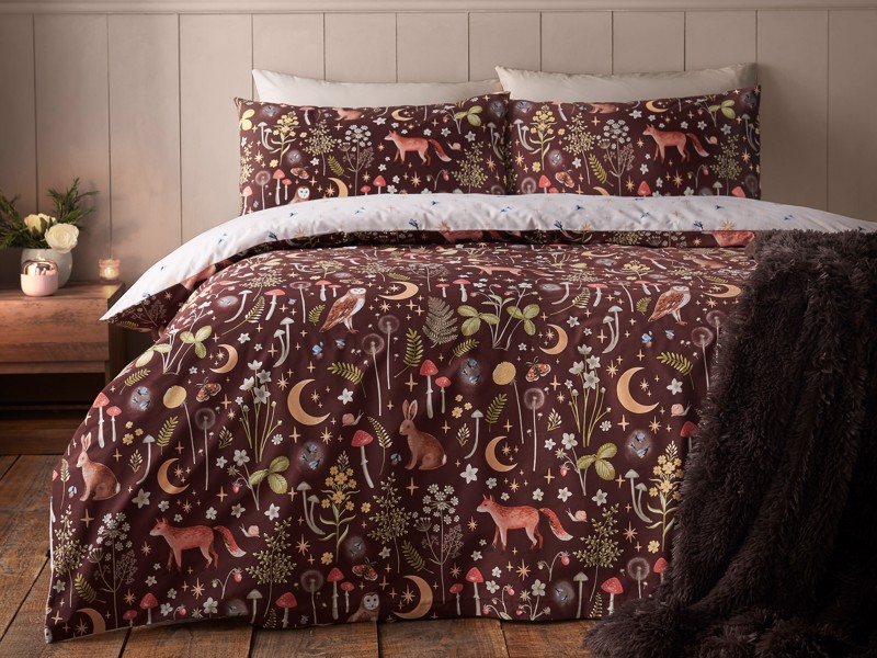 Catherine Lansfield Enchanted Twilight Chocolate Duvet Cover Set