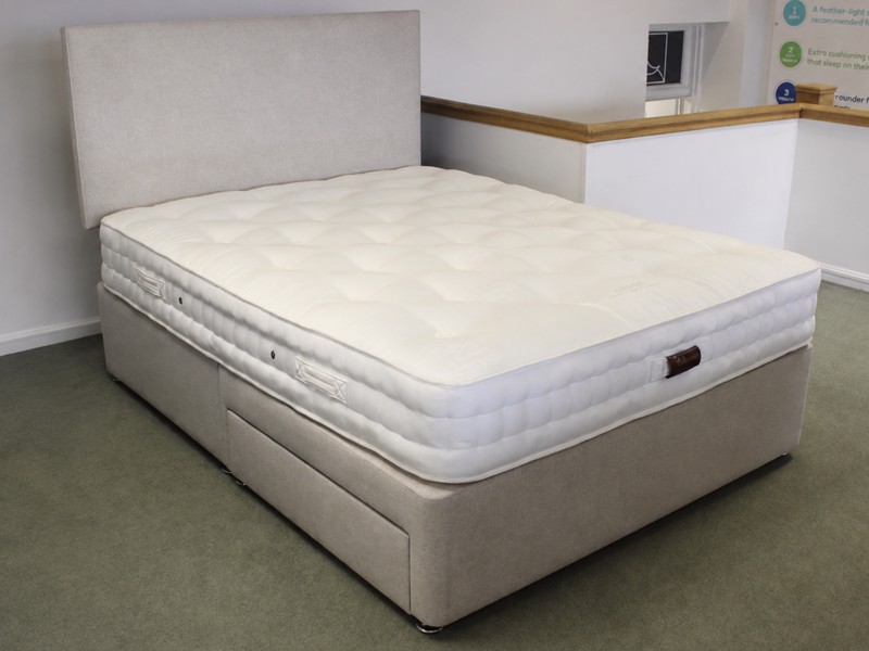 Relyon King Size - CLEARANCE - Ex-Showroom - Welsh Flint Modern Headboard and Adelphi Divan Bed