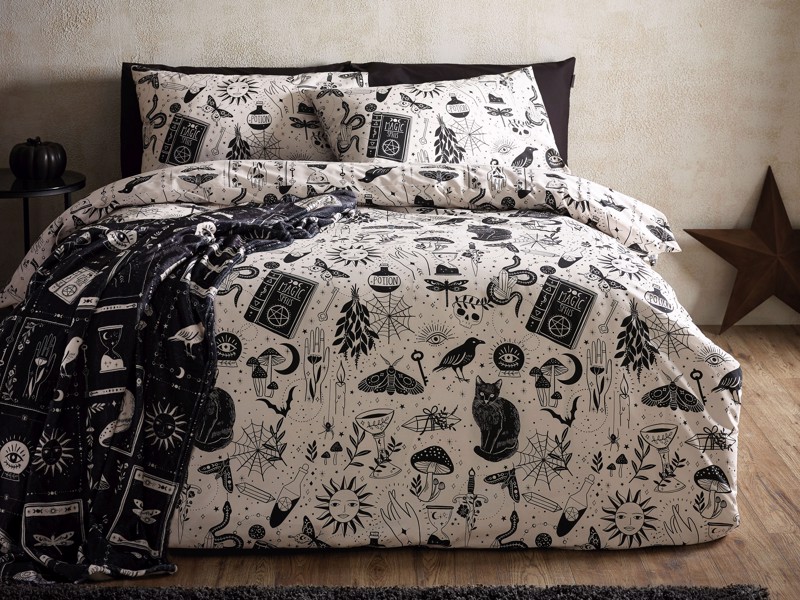 Catherine Lansfield Enchanted Witchcraft Natural Duvet Cover Set