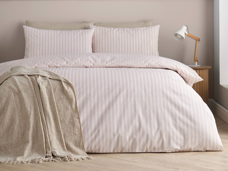 Catherine Lansfield Epping Stripe Natural Duvet Cover Set