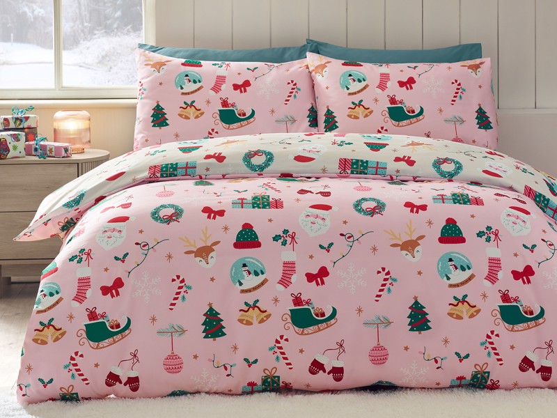 Catherine Lansfield Christmas Happy Holidays Duvet Cover Set