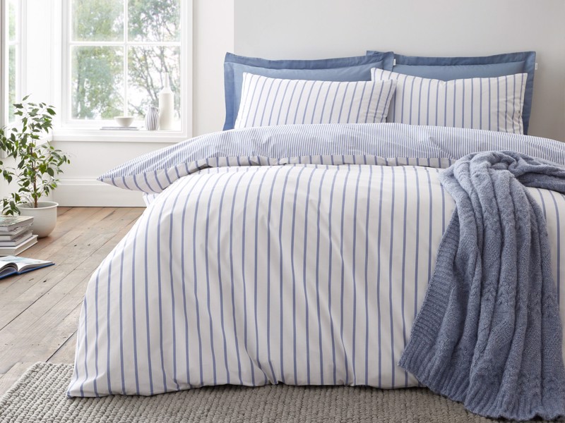Bianca Fine Linens Hampton Stripe Blue Duvet Cover Set