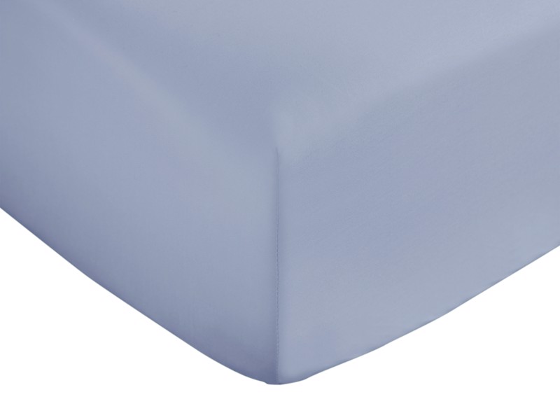 Bianca Fine Linens 400TC Cotton Sateen Blue Fitted Bed Sheet