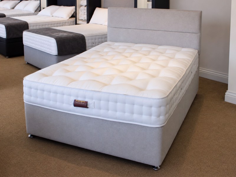 Relyon Double Size - CLEARANCE - Ex-Showroom - Welsh Flint Contour Headboard and Athena Divan Bed