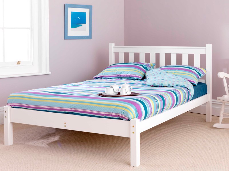 Friendship Mill Shaker White Low Footend Wooden Large Single Bed Frame