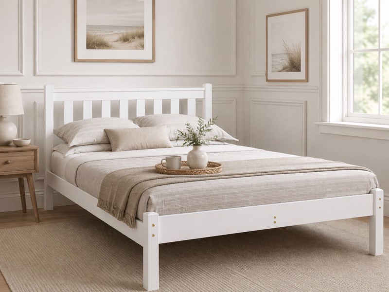 Friendship Mill Shaker White Low Footend Wooden Bed Frame