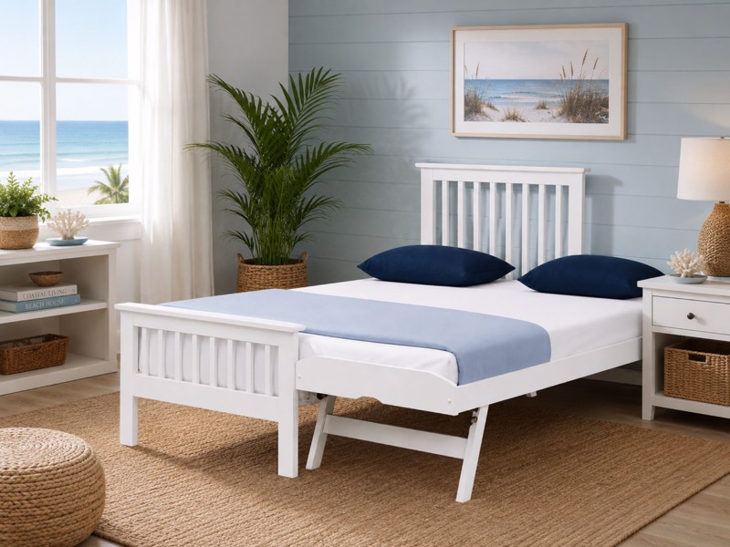 Land Of Beds Pentre White Wooden Guest Bed