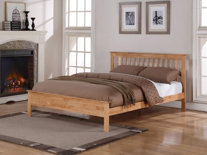 Land Of Beds Pentre Oak Wooden Double Bed Frame