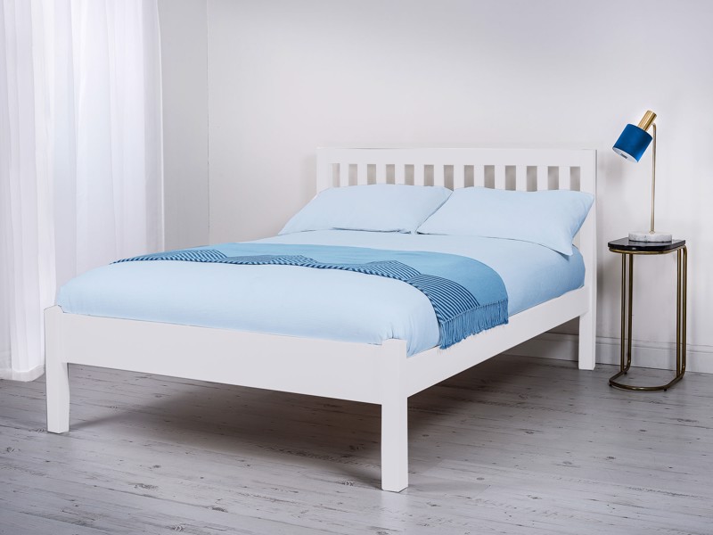 Land Of Beds Rio White Wooden King Size Bed Frame