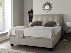 Land Of Beds Kennedy Oatmeal Fabric Ottoman Bed