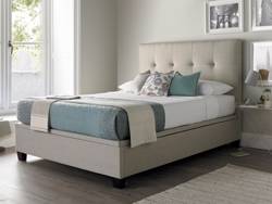 Land Of Beds Jefferson Oatmeal Fabric Ottoman Bed