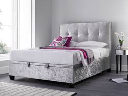 Land Of Beds Jefferson Silver Fabric Ottoman Bed