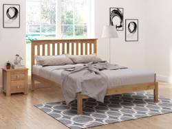 Land Of Beds Cobar Oak Wooden Single Bed Frame