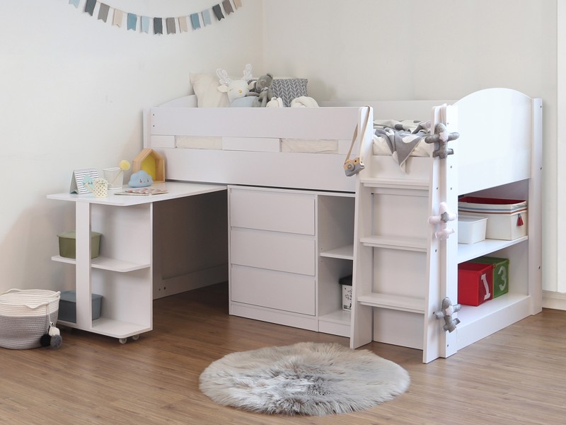 Wooden mid online sleeper with desk