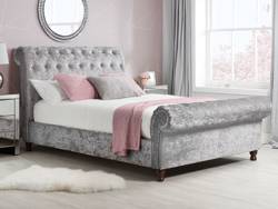 Land Of Beds Alexandra Steel Grey Fabric Bed Frame