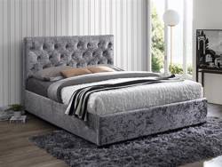 Land Of Beds Carleton Grey Steel Fabric Bed Frame