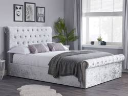 Land Of Beds Rhapsody Silver Grey Fabric Double Ottoman Bed