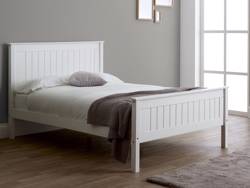 Land Of Beds Caraway White High Footend Wooden Bed Frame