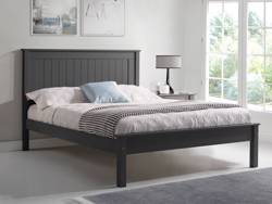 Land Of Beds Caraway Dark Grey Low Footend Wooden Single Bed Frame