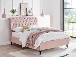 Land Of Beds Bridgerton Pink Fabric Single Bed Frame