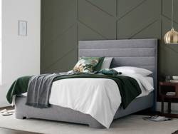 Land Of Beds Harding Marbella Grey Fabric Double Ottoman Bed