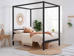 Land Of Beds Ascot Black Wooden Double Bed Frame