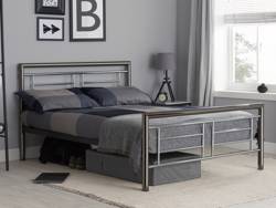 Land Of Beds Blackley Silver Metal Double Bed Frame