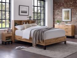 Land Of Beds Samson Oak Finish Wooden Single Bed Frame