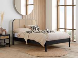 Land Of Beds Cannes Black Wooden Double Bed Frame