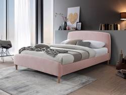 Land Of Beds Teddy Blush Pink Fabric Bed Frame