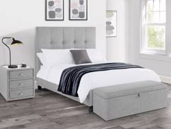 Land Of Beds Seren Grey Fabric King Size Bed Frame
