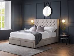 Land Of Beds Cordelia Grey Fabric Bed Frame